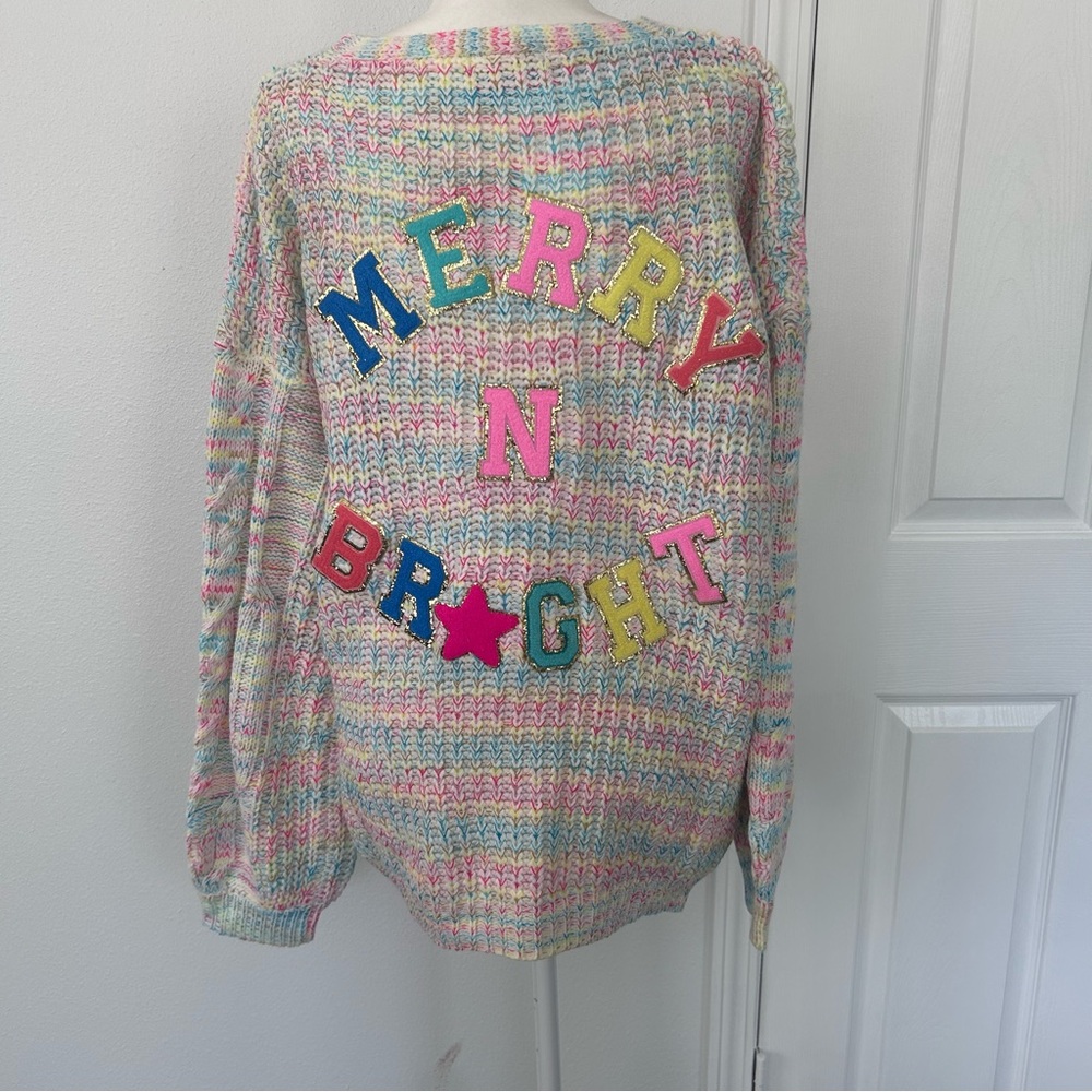 Judith March Pastel Knit Cardigan Merry and Bright. Small